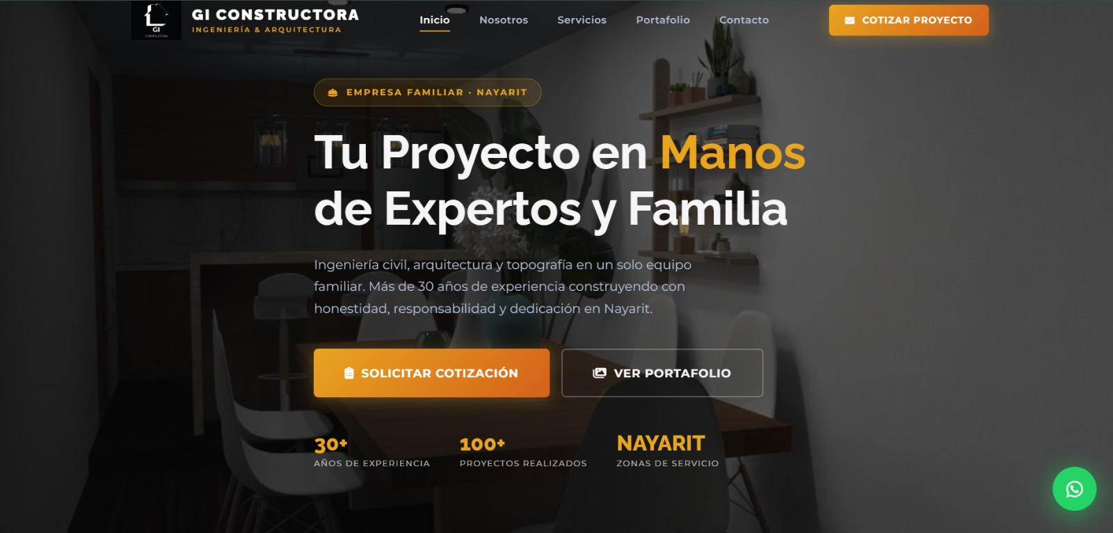 Captura del sitio web giconstructora.com desarrollado por Garmonta